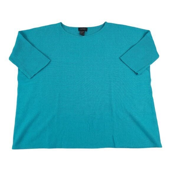Forte Cashmere Sweater Womens Large Boxy Fit Short‎ Sleeve - Picture 1 of 6